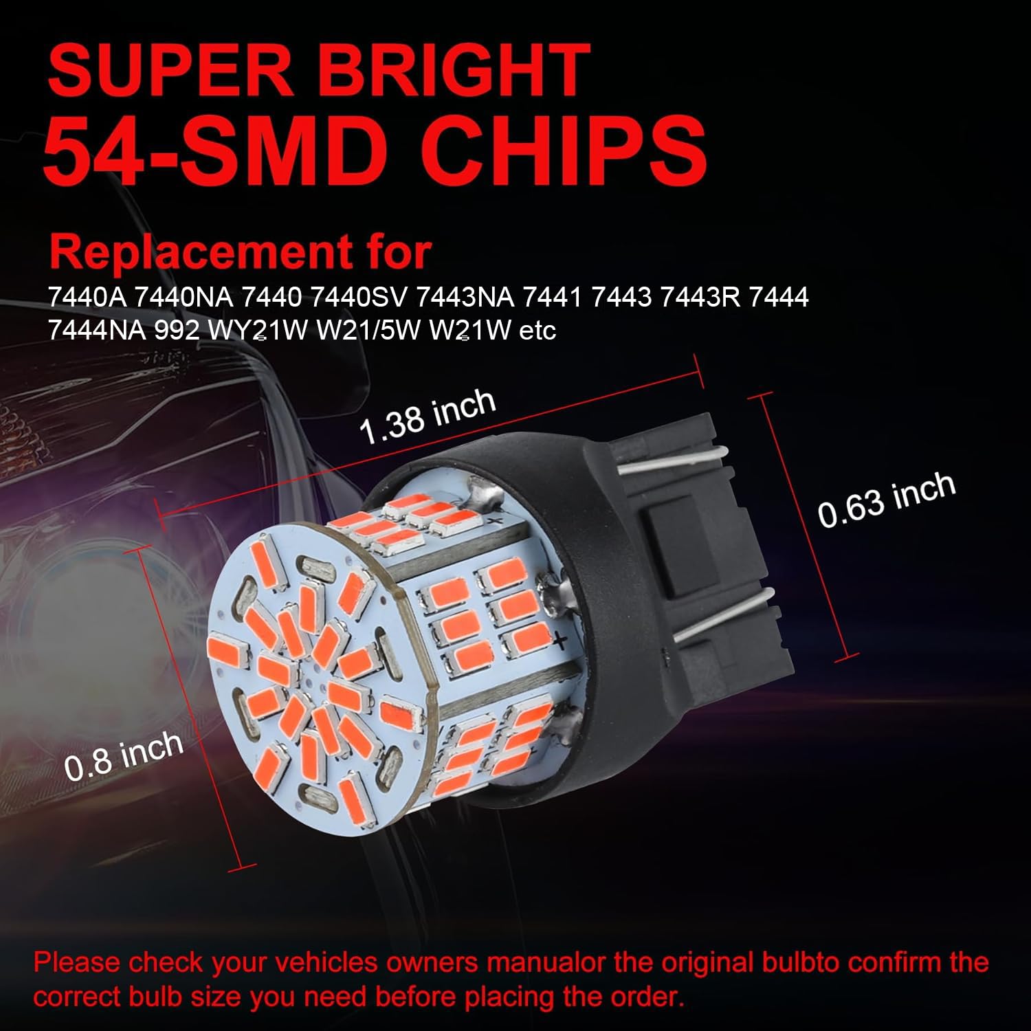 Amazon.com: iFunyLED 4PCS 7443 LED Bulb Brake Tail Light 12V-24V